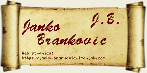 Janko Branković vizit kartica